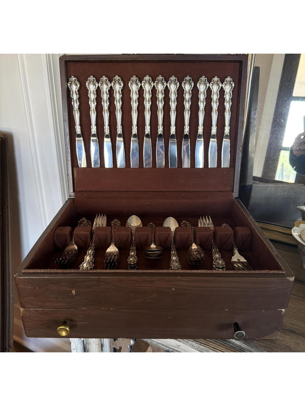 Oneida Community Beethoven Silverplate Flatware Service for 12 - 48 Pcs w/ Chest